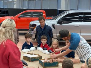 University Liggett School Kindergarteners develop their car designs.
