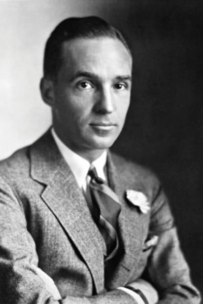 A portrait of Edsel Ford in black and white.